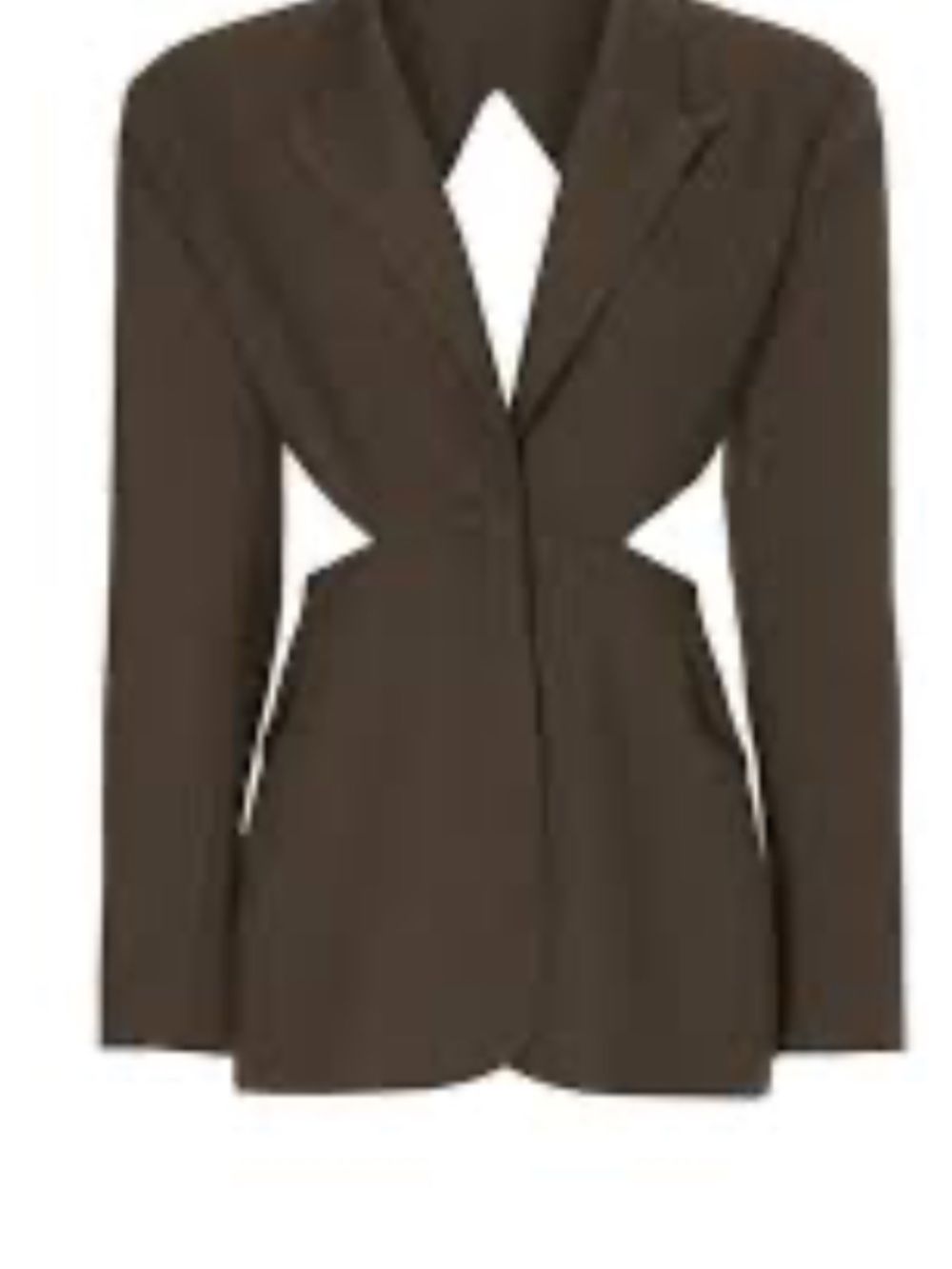 Ronny Kobo Collection Brown Cutout Tailored Blazer